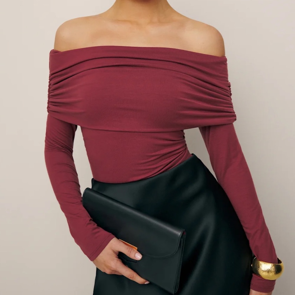 Reformation Florentina Knit Top Red - Size M